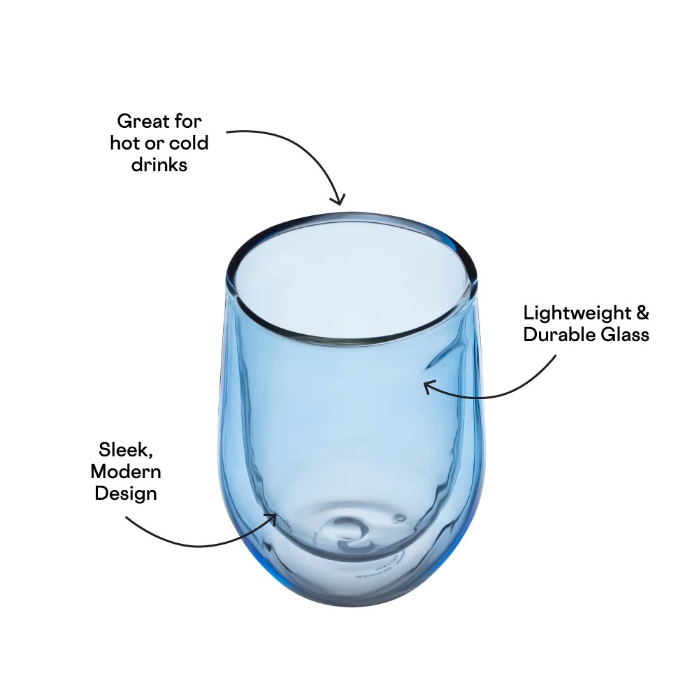 Corkcicle Blue Stemless Glass 2 Box Sets (4 glasses total) listing for @dlw77 - Picture 4 of 8